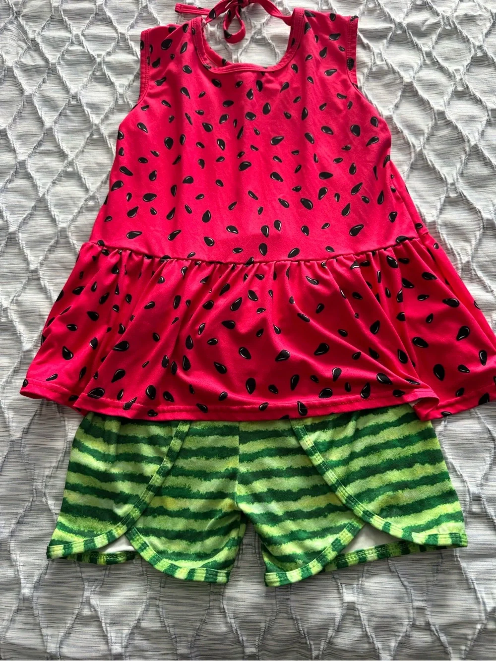 Girls Watermelon Print Shorts Set